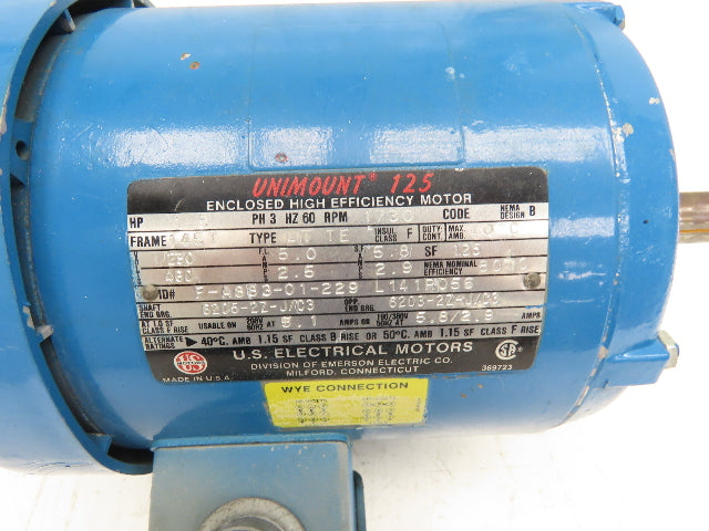 US Electrical - Unimount 125 Pump Motor 1.5HP 1730 RPM 230/460V 3PH 145T
