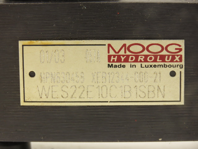 Moog Hydrolux WES22E10C1B1SBN Hydraulic Cartridge Valve 24V HPN630458