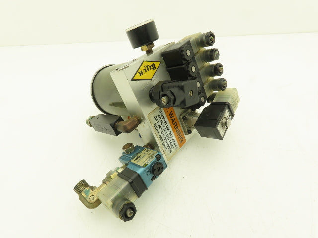 Bijur 247448 Pneumatic Oil Lubricator Pump 4-Inlets 1/2 Liter 24VDC Solenoid