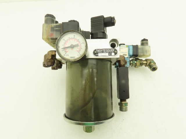Bijur 247448 Pneumatic Oil Lubricator Pump 4-Inlets 1/2 Liter 24VDC Solenoid