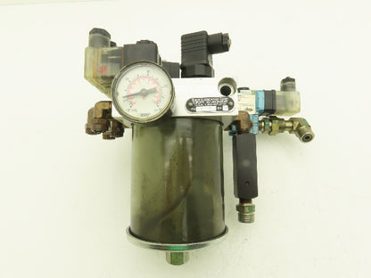 Bijur 247448 Pneumatic Oil Lubricator Pump 4-Inlets 1/2 Liter 24VDC Solenoid