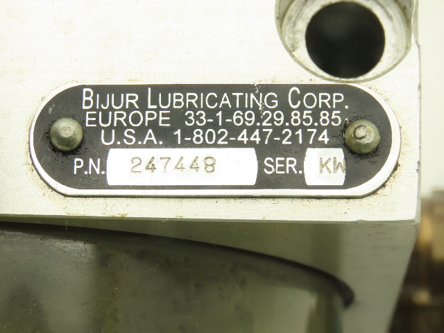 Bijur 247448 Pneumatic Oil Lubricator Pump 4-Inlets 1/2 Liter 24VDC Solenoid