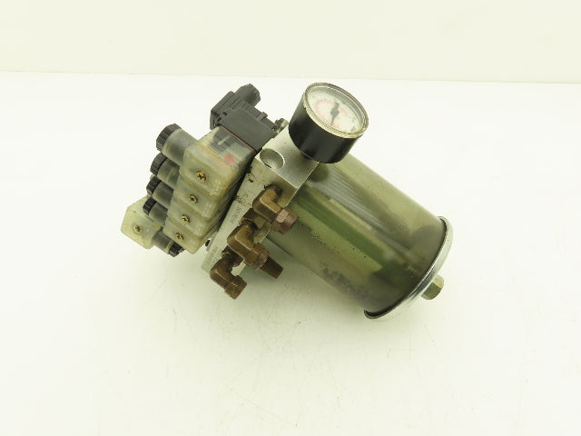 Bijur 247448 Pneumatic Oil Lubricator Pump 4-Inlets 1/2 Liter 24VDC Solenoid