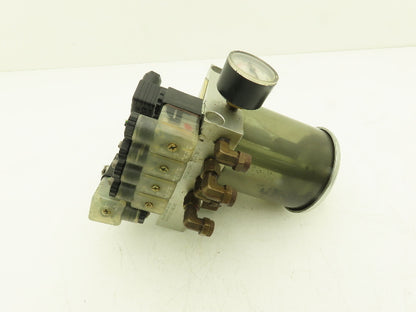 Bijur 247448 Pneumatic Oil Lubricator Pump 4-Inlets 1/2 Liter 24VDC Solenoid