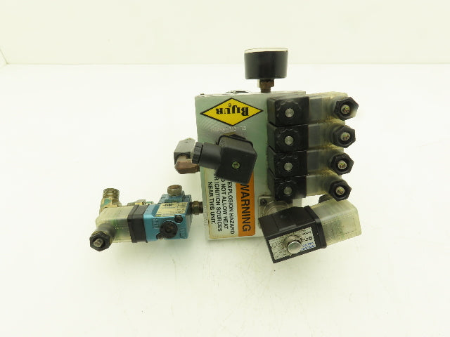 Bijur 247448 Pneumatic Oil Lubricator Pump 4-Inlets 1/2 Liter 24VDC Solenoid