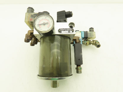 Bijur 247448 Pneumatic Oil Lubricator Pump 4-Inlets 1/2 Liter 24VDC Solenoid