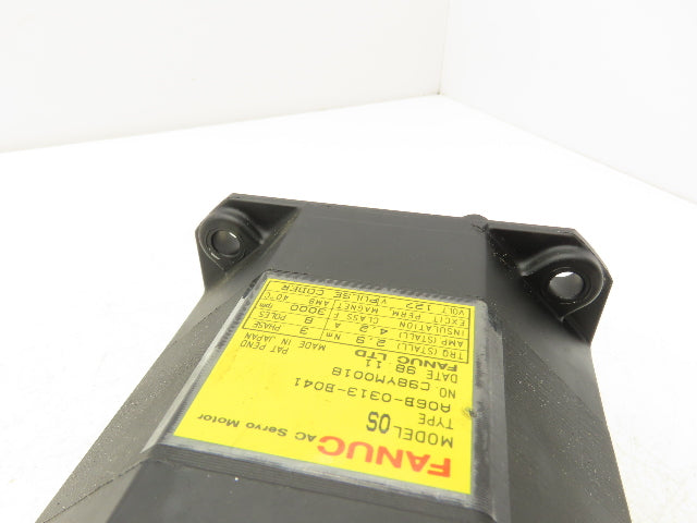 Fanuc A06B-0313-B041 AC Servo Motor 0.75kW 3000RPM 127V 3PH 2.9Nm 4.2A Encoder