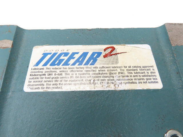 Dodge Tigear 35S30R Worm Gearbox 30:1 Reducer 4.33Hp 58rpm RH Output 3682 In-Lb
