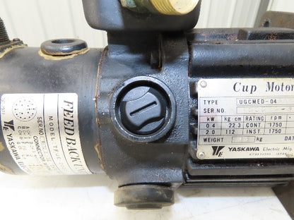 Yaskawa UGCMED-04AA1S DC Servo Cup Motor .4kW 1750RPM 67V Encoder TFUE-20ZD7