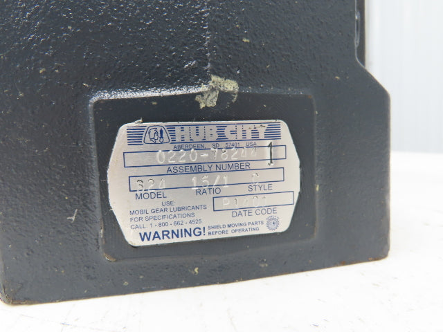 Hub City 324 Worm Gearbox 15:1 Reducer 6Hp 117 rpm 143TC RH Output