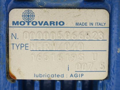Motovario NMRV/040 Worm Gearbox 7.5:1 Reducer 56C Hollow Shaft