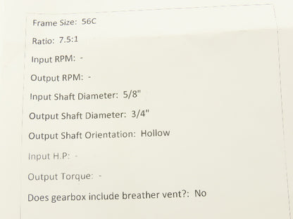 Motovario NMRV/040 Worm Gearbox 7.5:1 Reducer 56C Hollow Shaft