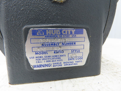 Hub City 324 Worm Gearbox 15:1 Reducer 6Hp 117rpm 180TC RH Output Style C