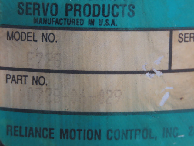 Reliance Electro-Craft E728 - 0728-06-029 DC Servo Brush Motor Encoder 78994-008