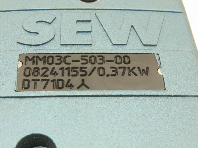 Sew-Eurodrive DT71D4MM03/BW1 Movimot Variable Speed Motor 280-1700 RPM 380-500V