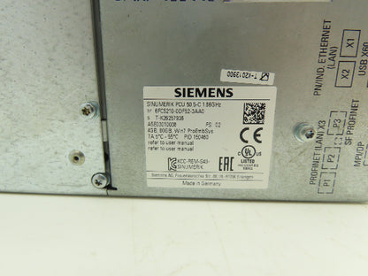Siemens 6FC5210-0DF52-3AA0 SINUMERIK PCU 50.5 HMI Control Unit Windows 7 ULT