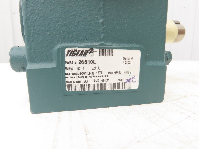 Dodge Tigear 2 26S10L Worm Gearbox 10:1 Reducer 175rpm 4.8Hp LH 1576 In-Lb