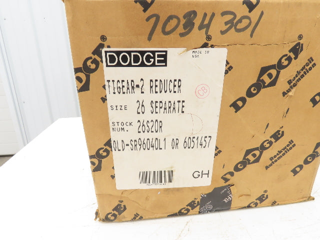 Dodge Tigear 2 26S20R Worm Gearbox 20:1 Reducer 88rpm 2.83Hp RH 1673 In-Lb