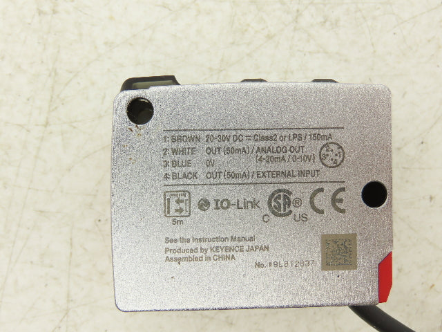 Keyence LR-TB5000C Laser Sensor 5 Meter 20-30VDC 6" Pigtail w/M12 Connector