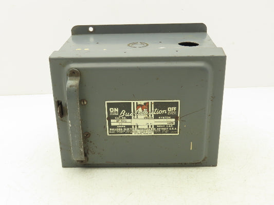 Bulldog Electric Safety Disconnect Switch Bus Plug 15Hp 60A 240V