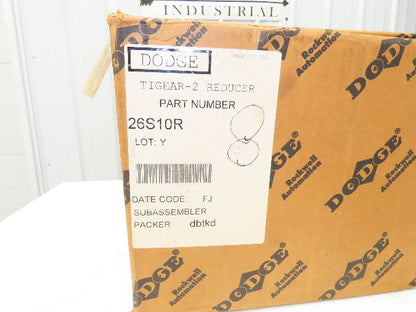 Dodge Tigear 2 26S10R Worm Gearbox 10:1 Reducer 175 RPM 4.8Hp RH 1576 In-Lb