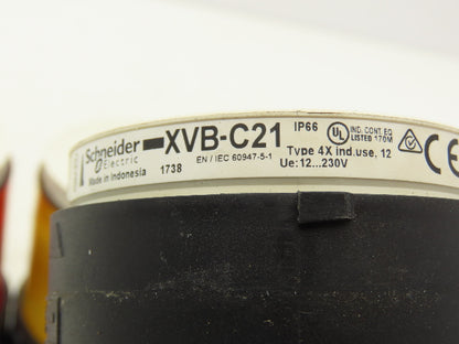 Schneider XVB Stack Light Indicator Bank Red Amber Green White 24V AC/DC 18"H