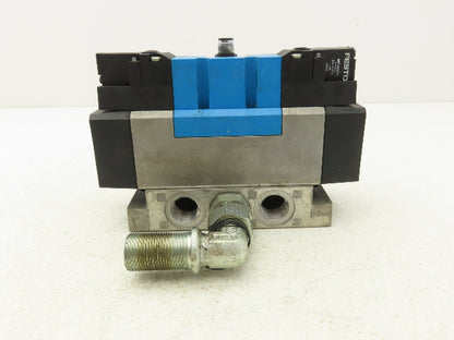 Festo 184511 MEBH-5/3E-D- 3  -ZSR-C Solenoid Valve 5/3 Exhausted G1/2" 24VDC