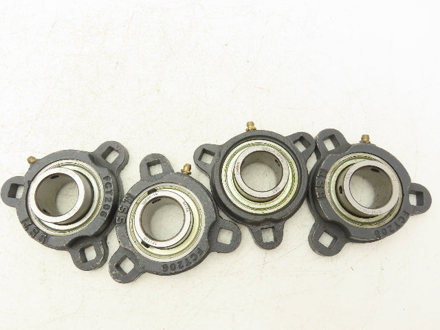 SST FCT206 Flange Mount Ball Bearing 1-3/16" Bore 3 Bolt Mount Lot of 4