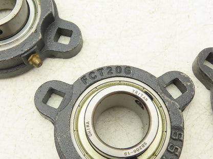 SST FCT206 Flange Mount Ball Bearing 1-3/16" Bore 3 Bolt Mount Lot of 4