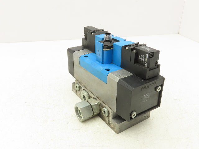 Festo 184511 MEBH-5/3E-D-3-ZSR-C Solenoid Valve 5/3 Exhausted G1/2" 24VDC
