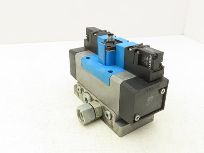 Festo 184511 MEBH-5/3E-D-3-ZSR-C Solenoid Valve 5/3 Exhausted G1/2" 24VDC