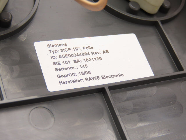 Siemens 6FC5303-0AF22-1AA1 Sinumerik MCP 483 PN Machine Control Panel Keypad