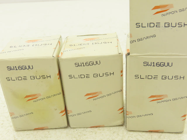 Nippon SW16GUU Linear Ball Bearing 1" ID 1-9/16" OD x 2-1/4" Length Lot of 3