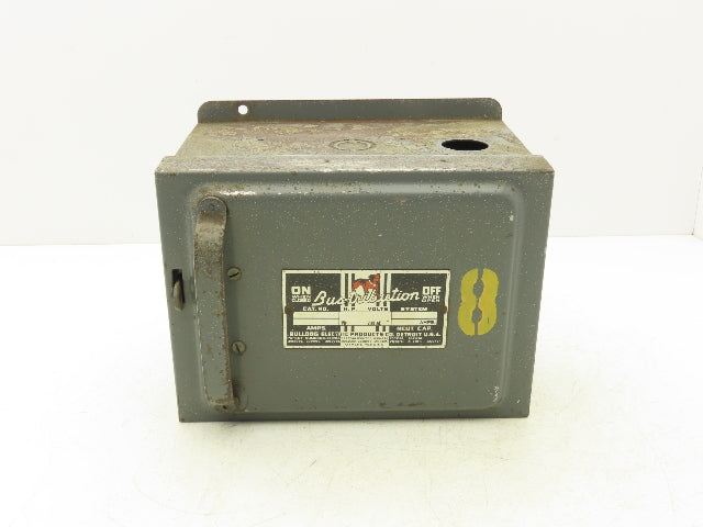 Bulldog Electric Safety Disconnect Switch Bus Plug 15Hp 60A 240V