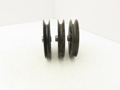Fenner Drives Conveyer Idler Pulley 5" OD 1/2" ID x 5/8" B Belt Width Lot of 3