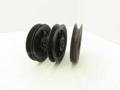 Fenner Drives Conveyer Idler Pulley 5" OD 1/2" ID x 5/8" B Belt Width Lot of 3