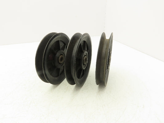 Fenner Drives Conveyor Idler Pulley 5" OD 1/2" ID x 5/8" B Belt Width Lot of 3