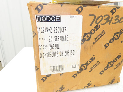 Dodge Tigear 2 26S30L Worm Gearbox 30:1 Reducer 58 RPM 2Hp LH 1705 In-Lb