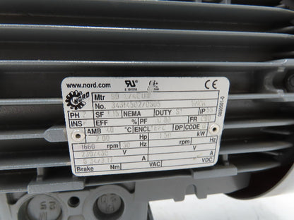 Nord SK 272 VL-90 L/4 CUS Inline Gearmotor 9.9 Ratio 168 RPM 2Hp 230/460V