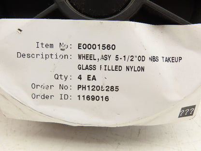 MHS E0001560 Take-up Wheel 5-1/2" OD Glass Filled Nylon 1/2" Hex Bore Lot of 3