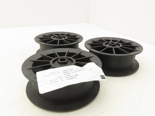 MHS E0001560 Take-up Wheel 5-1/2" OD Glass Filled Nylon 1/2" Hex Bore Lot of 3