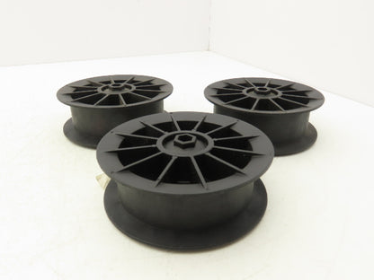 MHS E0001560 Take-up Wheel 5-1/2" OD Glass Filled Nylon 1/2" Hex Bore Lot of 3