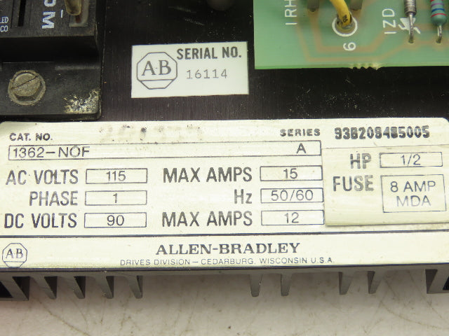Allen Bradley 1362-NOF Printed Circuit Board Drive Control 115VAC In 90VDC Out