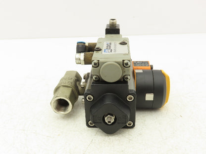 BEE DAD42.1-SW11-F03/F05-F 1/4 Turn Actuator w/ AKP 964 1/2" NPT Ball Valve