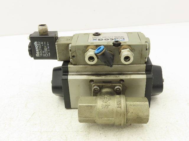 BEE DAD42.1-SW11-F03/F05-F 1/4 Turn Actuator w/ AKP 964 1/2" NPT Ball Valve