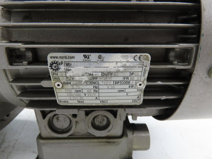 Nord SK 92372AZDB-80 S/4 CUS Gearmotor 24:3:1 70rpm .75Hp 230/460V Hollow Shaft