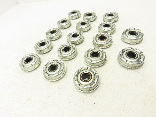 Conveyor Roller/Bearing 1.78" OD 1.89" Flange OD x 7/16" Hex Bore Lot of 17