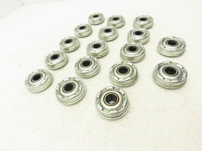 Conveyor Roller/Bearing 1.78" OD 1.89" Flange OD x 7/16" Hex Bore Lot of 17