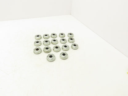 Conveyor Roller/Bearing 1.78" OD 1.89" Flange OD x 7/16" Hex Bore Lot of 17