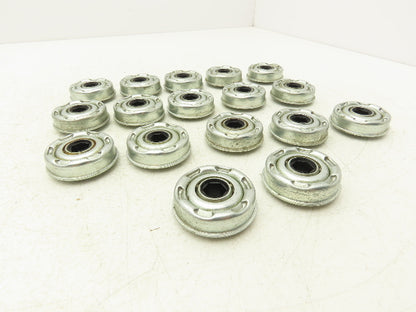 Conveyor Roller/Bearing 1.78" OD 1.89" Flange OD x 7/16" Hex Bore Lot of 17